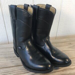 Justin Basic Dress Roper Mens Black Leather Uniform Boots 8.5 EE JB3000